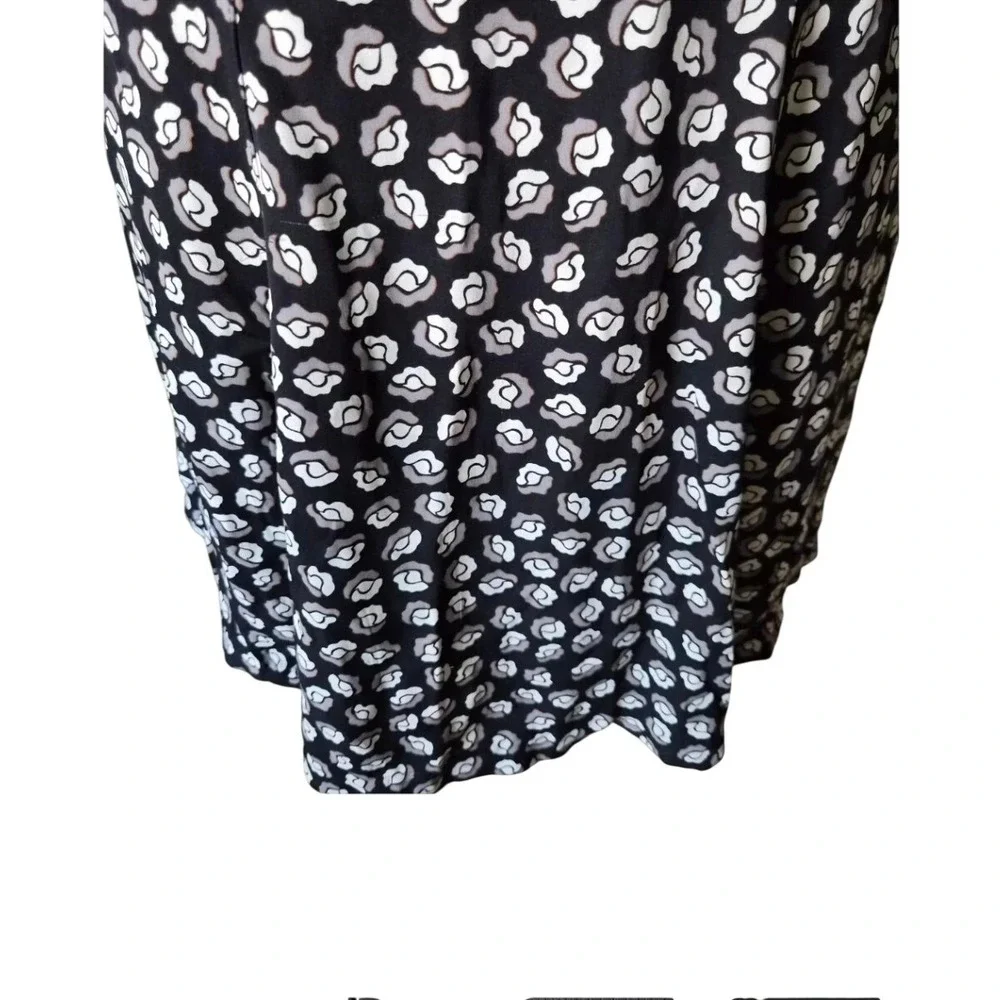 Diane von Furstenberg DVF Black White Floral Silk Jersey A-Line Skirt S890201G14